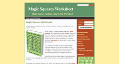 Desktop Screenshot of magicsquaresworksheet.com